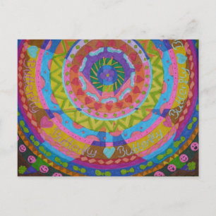 Carte Postale gemalter Schmetterling mit Hintergrund