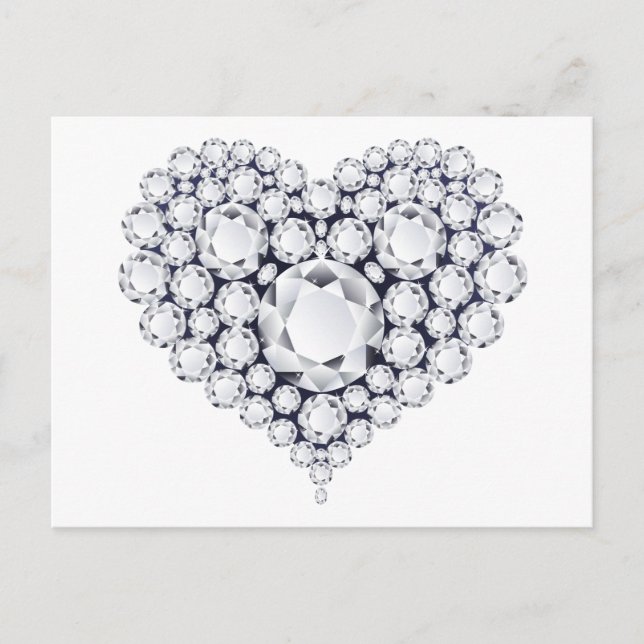 Carte Postale Gemmes de coeur de diamants (Devant)