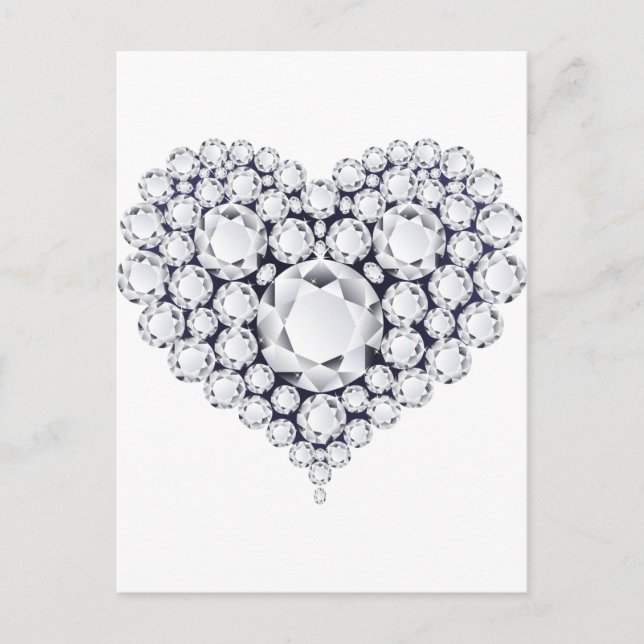 Carte Postale Gemmes de coeur de diamants (Devant)