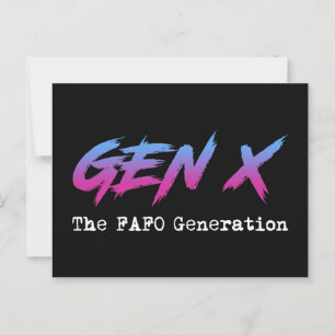 Carte Postale Gen X - Génération FAFO
