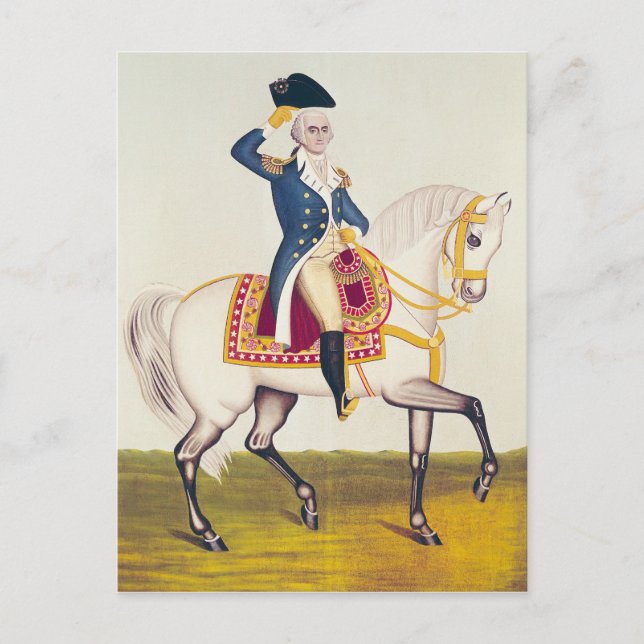 Carte Postale Général Washington sur un chargeur blanc, vers 183 (Devant)
