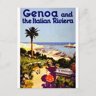Carte Postale Gênes et la riviera italienne, Italie, voyage vint