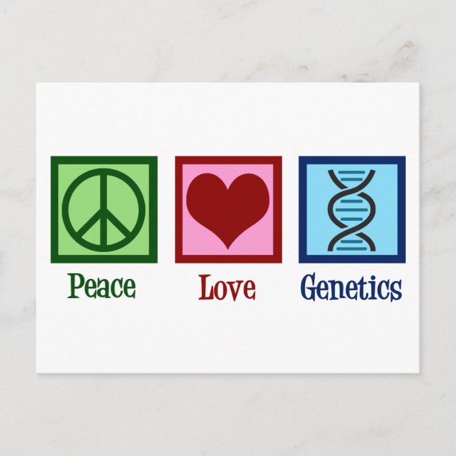 Carte Postale Geneticiste Peace Love Genetics Company (Devant)