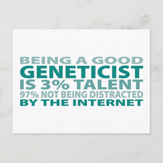 Carte Postale Génétique 3% Talent (Devant)