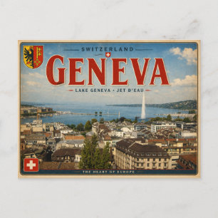 Carte Postale Genève vintage - Suisse - Lac Léman
