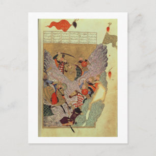 Carte Postale Genghis Khan (c.1162-1227) combat les Chinois à