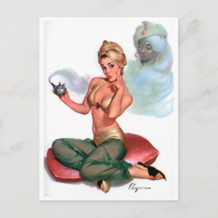 Carte Postale Genie Pin Up