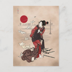 Carte Postale Genji kumo ukiyoye awase