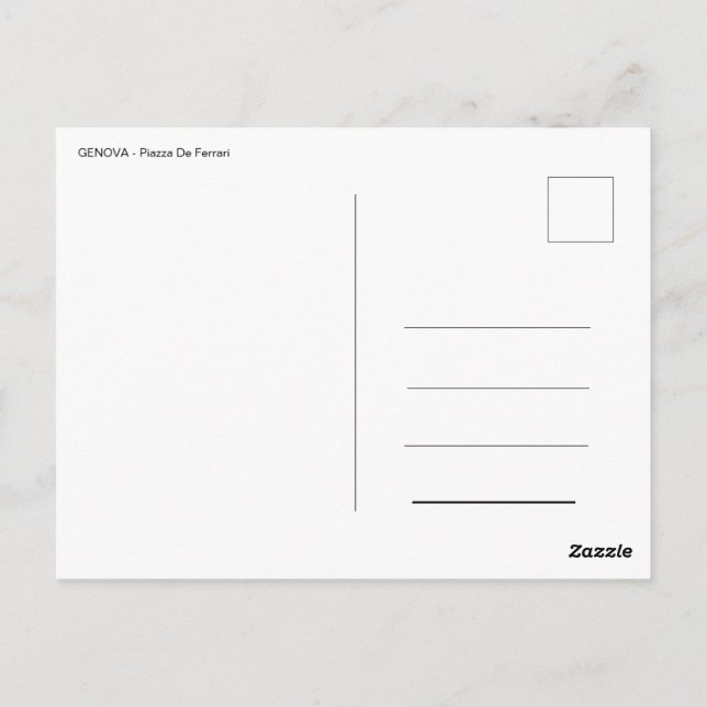 Carte Postale Genova - Piazza de Ferrari (Dos)