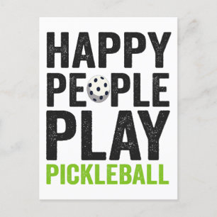Carte Postale Gens drôles et heureux jouent au Pickleball Dink S