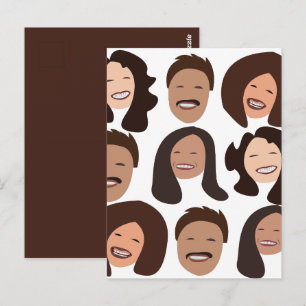 Carte Postale Gens souriants visage heureux