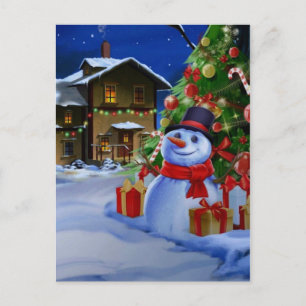 Carte Postale gentil Snowman