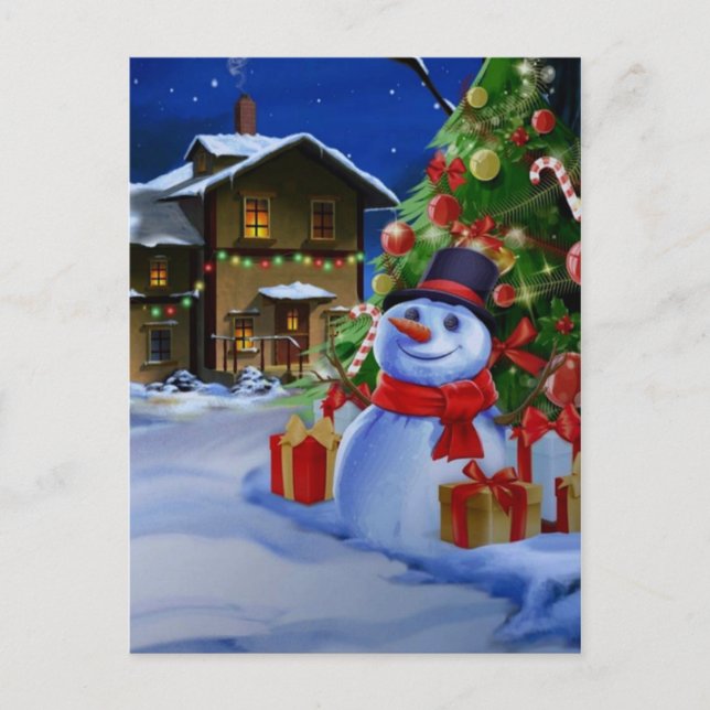Carte Postale gentil Snowman (Devant)