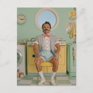 Carte Postale Gentleman Rétro dans une buanderie pastel