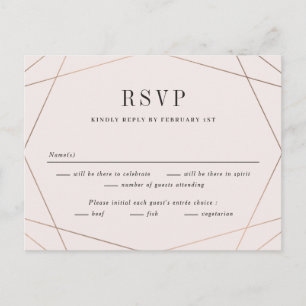 Carte Postale Geo Frame Wedding RSVP Réponse Card