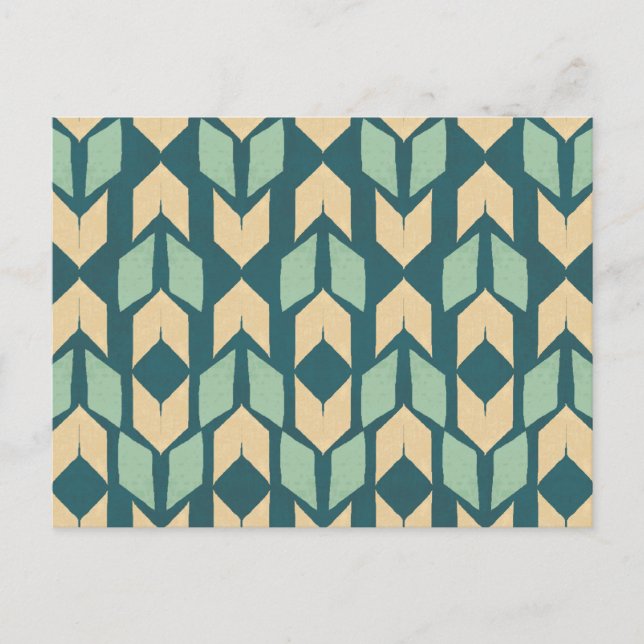 Carte Postale Geo Step extérieur | Motif de flèche Turquoise géo (Devant)
