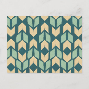 Carte Postale Geo Step extérieur Motif de flèche Turquoise géo