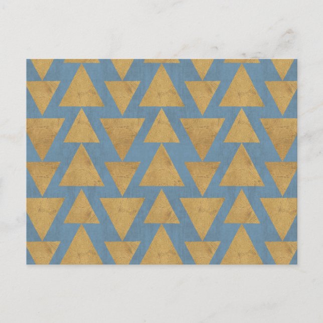 Carte Postale Geo Step extérieur | Motif Gold & Blue (Devant)