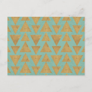 Carte Postale Geo Step extérieur Motif Gold et Turquoise