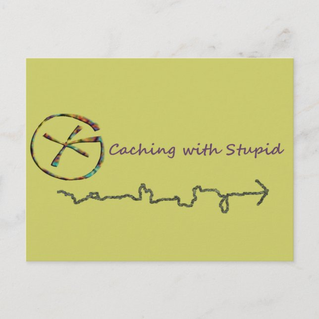 Carte Postale Géocaching Avec Stupide (Devant)