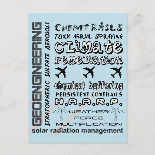 Carte Postale Géoingénierie chimie aérosols toxiques (Devant)