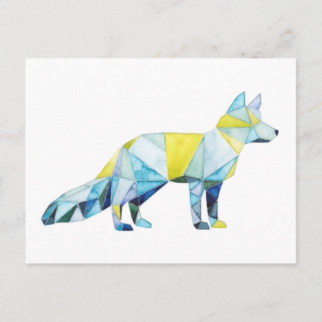 Carte Postale Geometric Fox Animal (Devant)