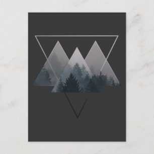 Carte Postale Géométrie Triangles Misty Forest