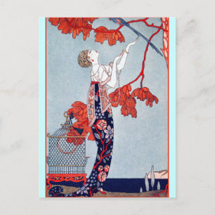Carte Postale George Barbier "L'Oiseau Volage" 1914