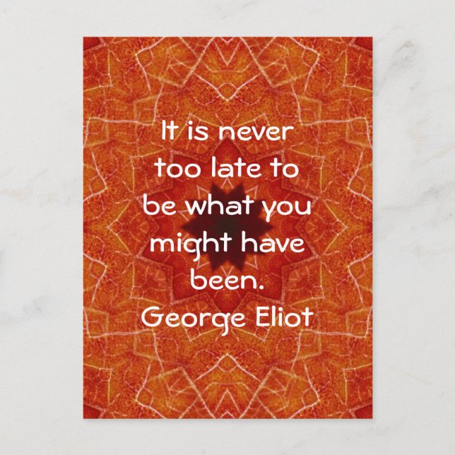 Carte Postale George Eliot Citation motivationnelle inspirante (Devant)