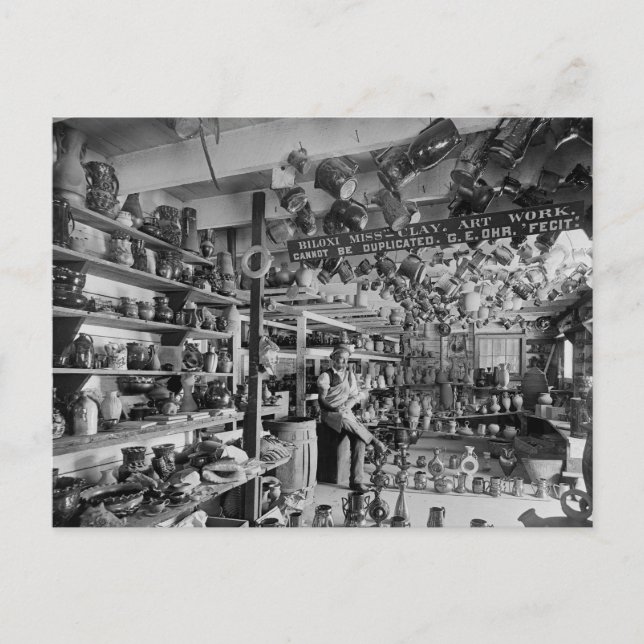 Carte Postale George Ohr Pottery Shop, 1901 (Devant)