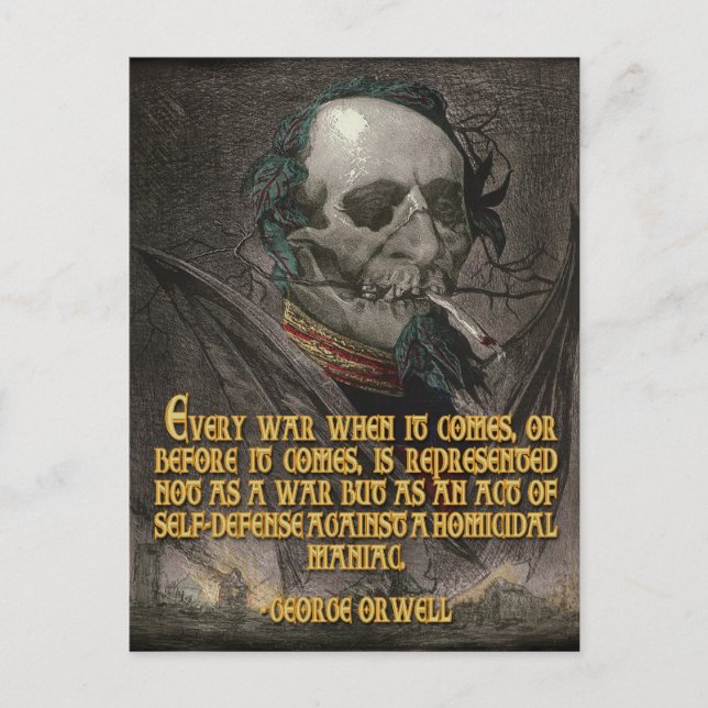 Carte Postale George Orwell Citation sur la propagande en temps  (Devant)