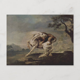 Carte Postale George Stubbs - Lion Attaquer un cheval