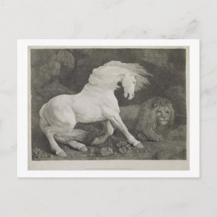 Carte Postale George Stubbs Un cheval affligé par un lion, eng