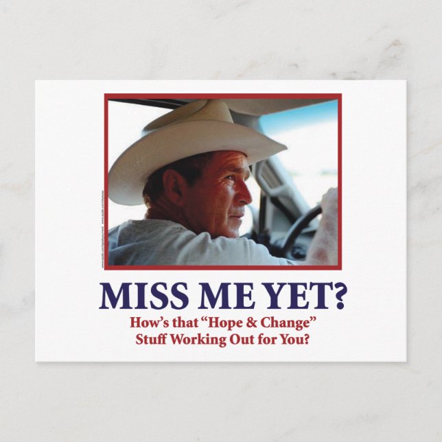 Carte Postale George W. Bush - Miss Me yet (Devant)