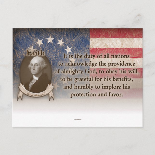 Carte Postale George Washington - Foi (Devant)