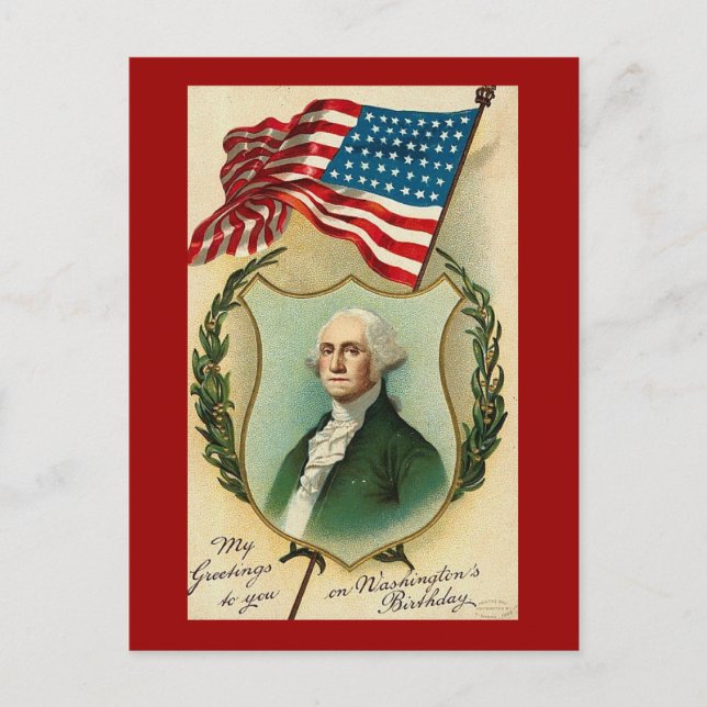 Carte Postale George Washington salue (Devant)
