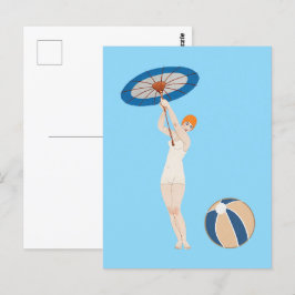 Carte Postale Georges Barbier Au Lido 1924 Illustration de mode