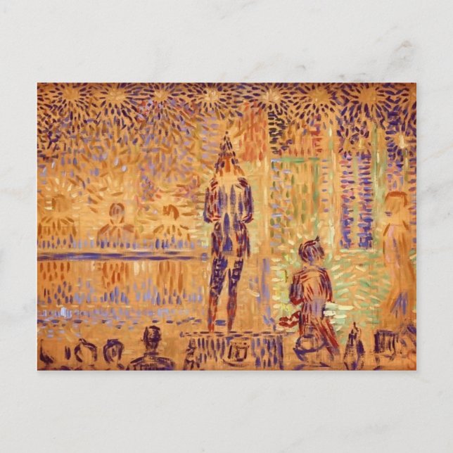 Carte Postale Georges Seurat - 'Invitation au Sideshow' (Devant)
