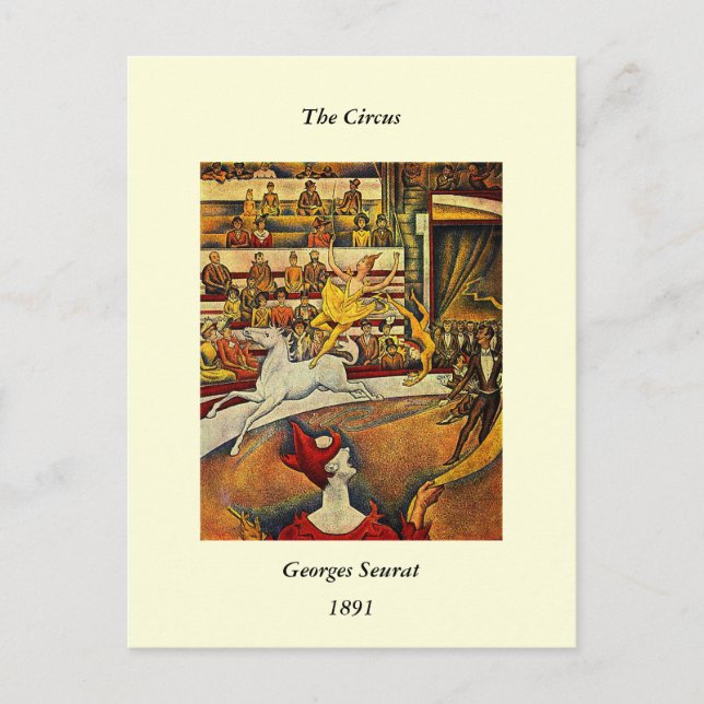 Carte Postale Georges Seurat's The Circus (1891) - Clown & Rider (Devant)