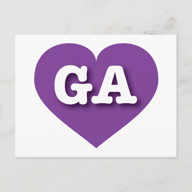 Carte Postale Georgia Purple Heart - J'aime GA (Devant)