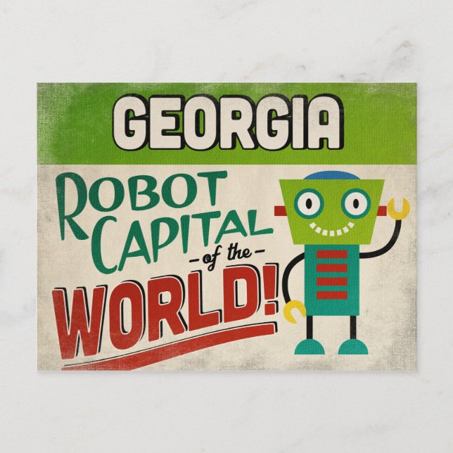 Carte Postale Georgia Robot - Drôle Vintage (Devant)