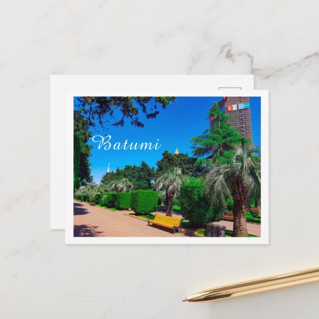 Carte Postale Géorgie Batumi Architecture Paysage (Devant/Arrière en situation)