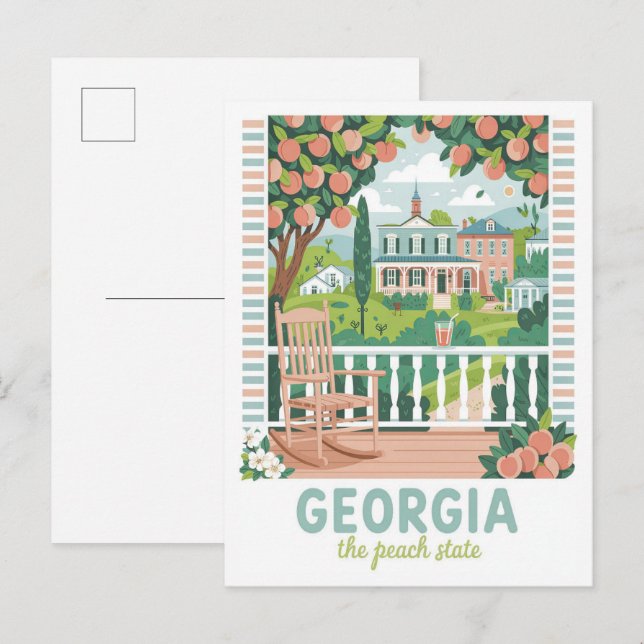 Carte Postale Géorgie Peach State USA Summer Travel (Devant / Derrière)