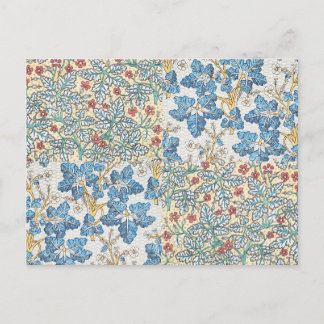 Carte Postale Geranium sauvage, Fleurs Art Nouveau Botanique