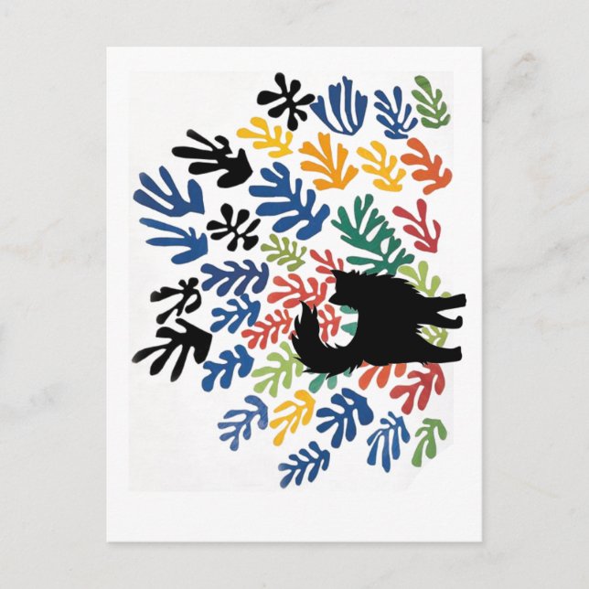 Carte Postale Gerbe de Matisse, Cat Art Parody, (Devant)