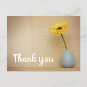 Carte Postale Gerbera Daisy Merci à fleurs de printemps jaune