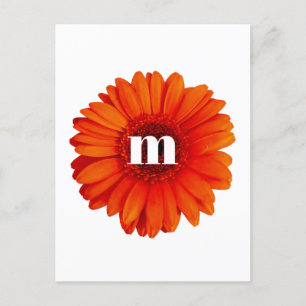 Carte Postale Gerbera Daisy Monogramme initial