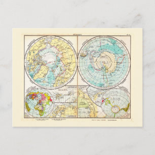 Carte Postale German-Language Polar Map