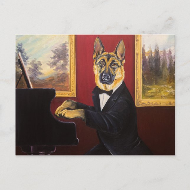 Carte Postale German Shepherd | Piano Waltz (Devant)