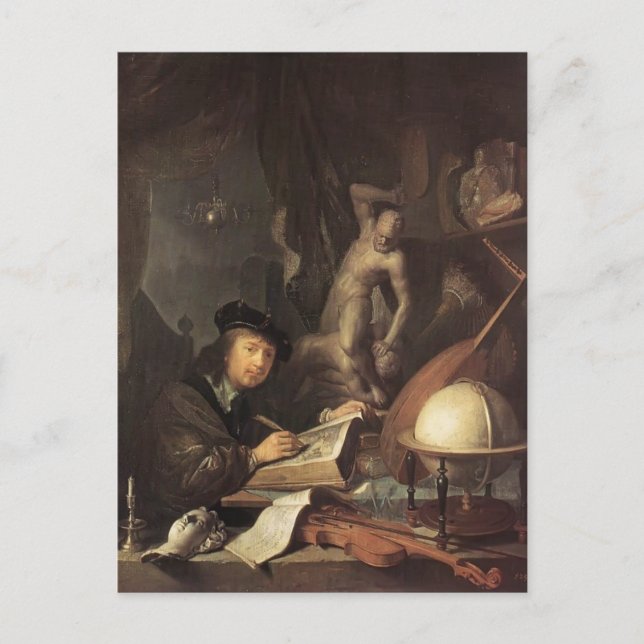 Carte Postale Gerrit Dou - Le Peintre dans son atelier (Devant)